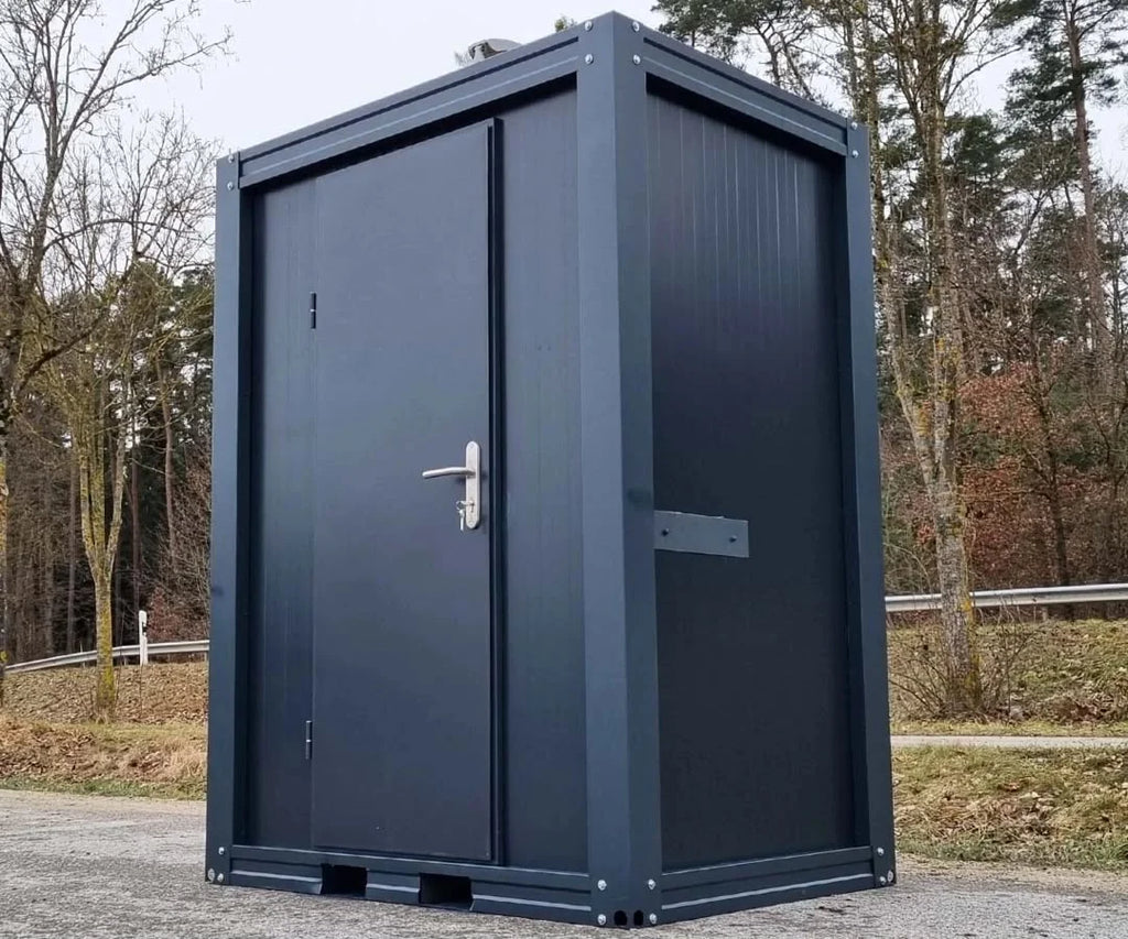 Sanitärcontainer - WC mit Waschbecken und Pissoir Anthrazit