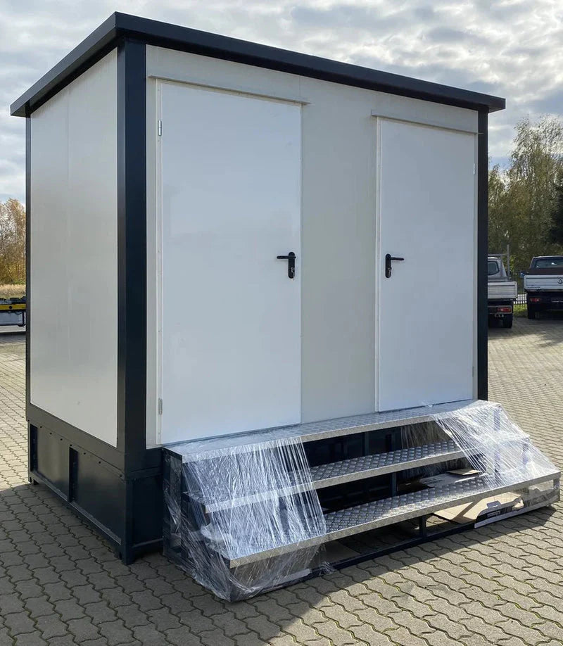 DOPPELTER SANITÄRCONTAINER MIT WEISSEM ABFALLTANK
